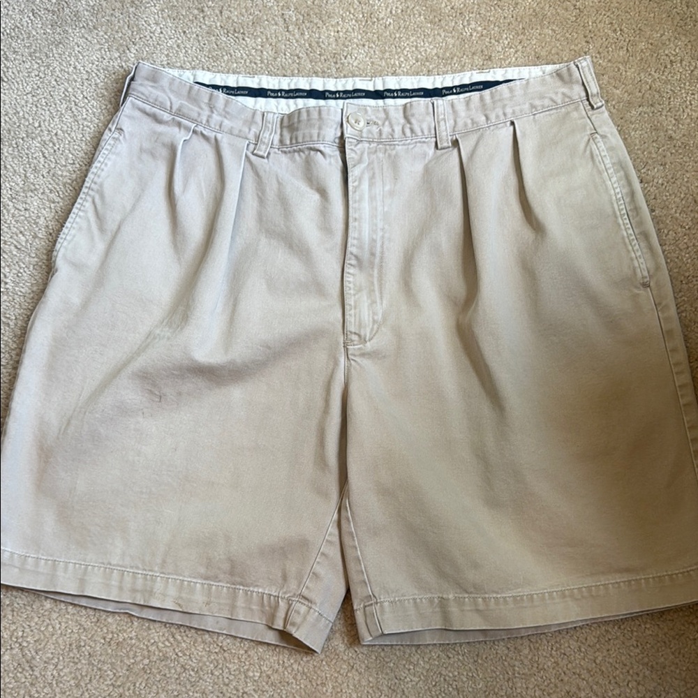 Polo Ralph Lauren Chino Khaki‎ Shorts Men's 8" inseam / 36" waist / 20" L - Picture 2 of 4